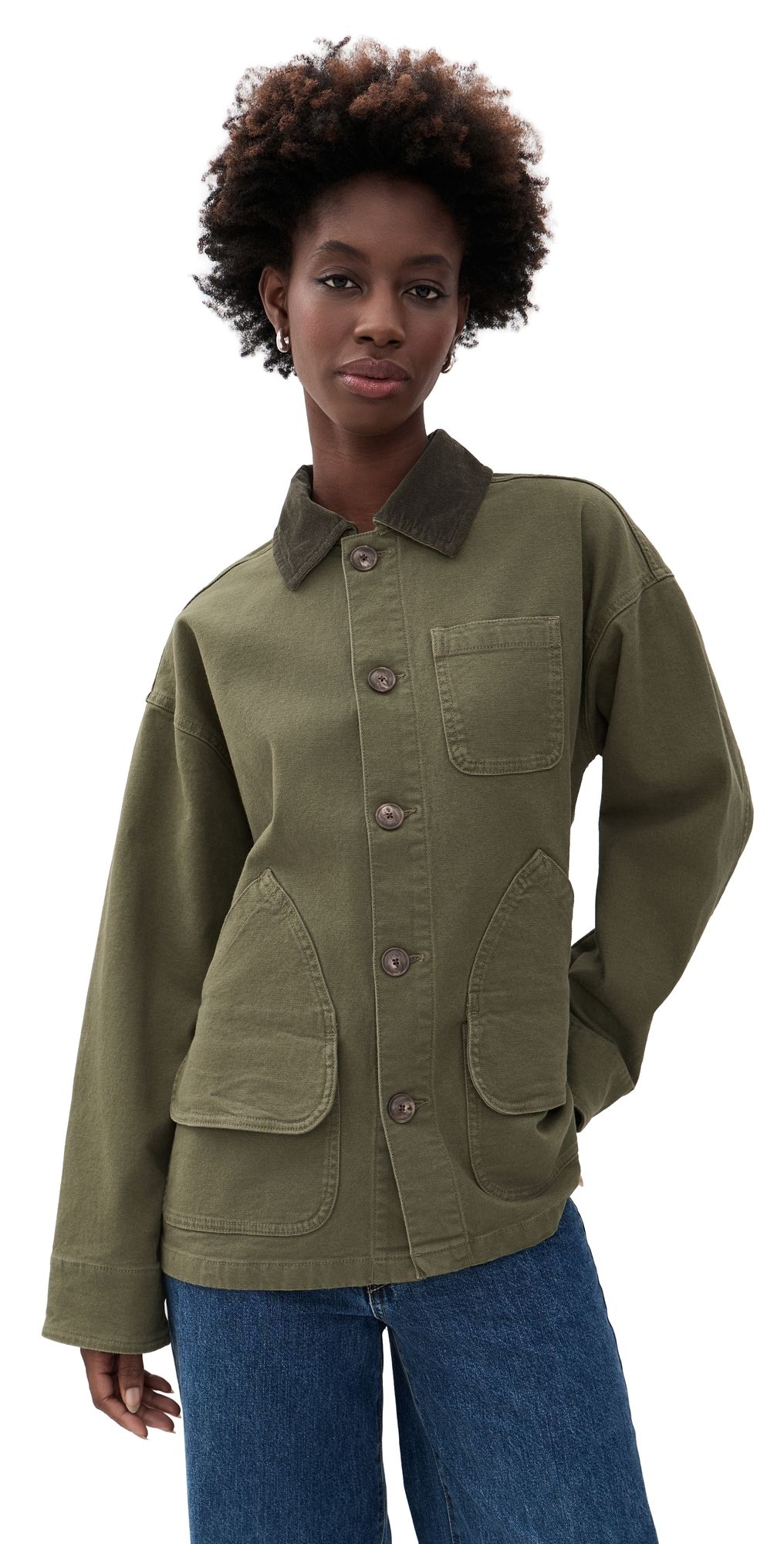 Faherty Sunwashed Canvas Barn Jacket Olive Night XS/S