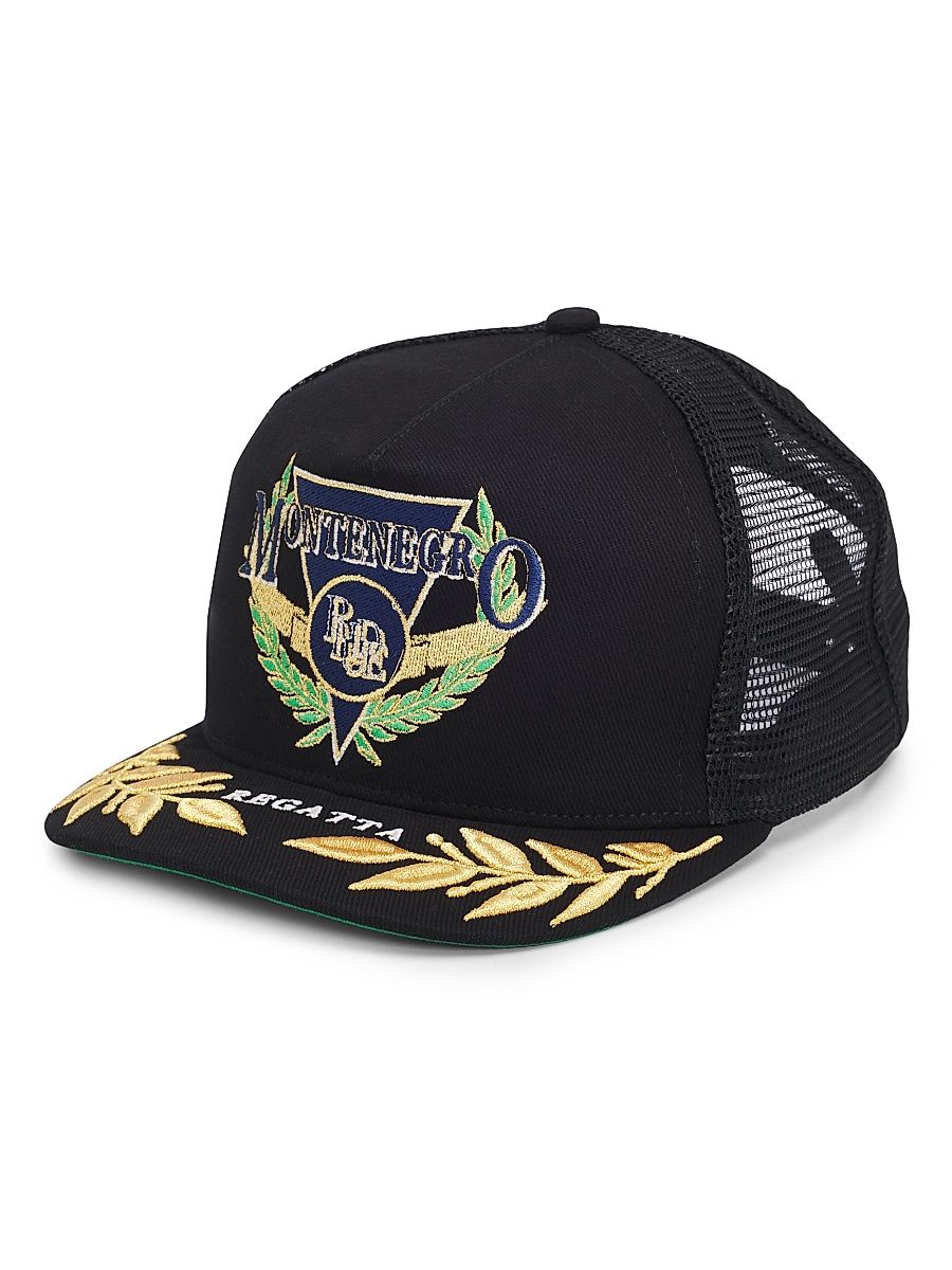 Men's Montenegro Regatta Trucker Hat - Black Navy Gold