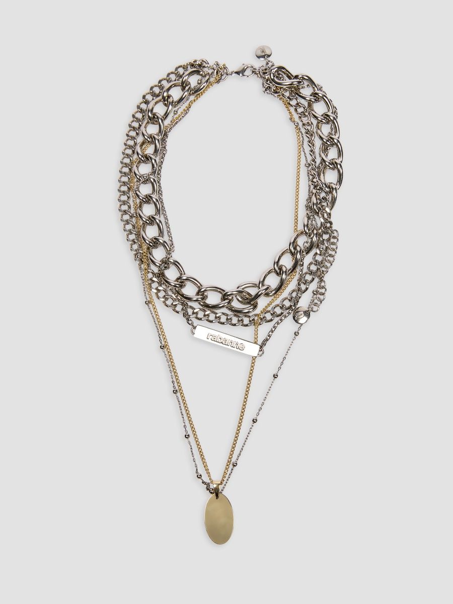 Rabanne Women's Two-Tone 5-Row Layered Chain Necklace - Silver Gold