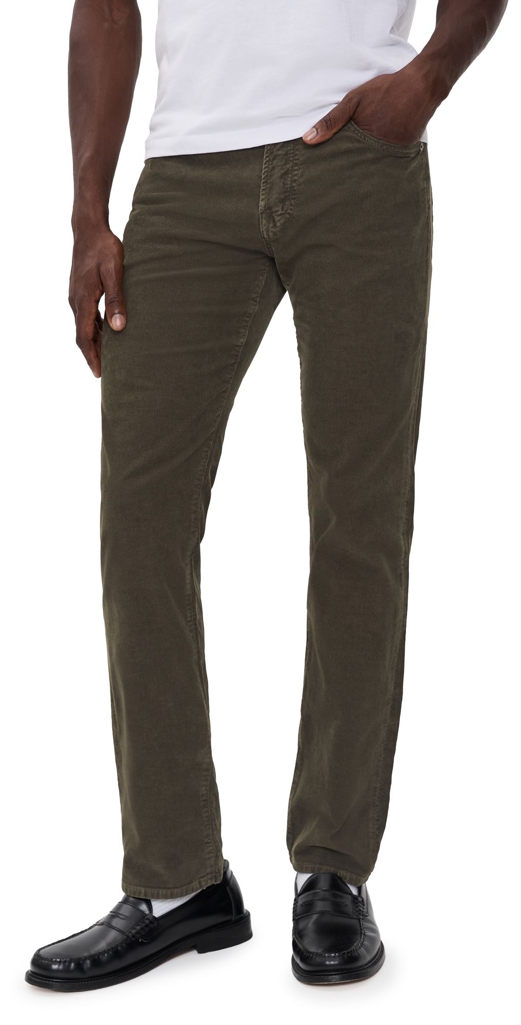 Citizens of Humanity Elijah Corduroy Straight Fit Pants Olive 34