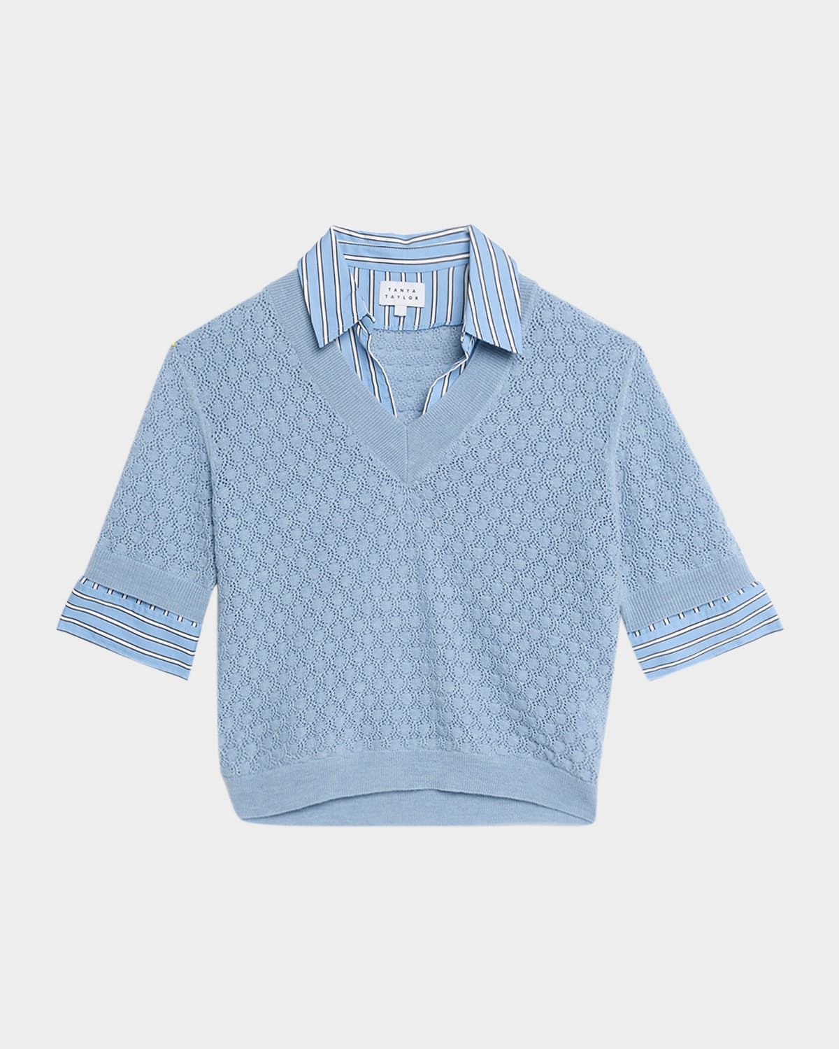 Esme Pointelle-Knit Layered Top