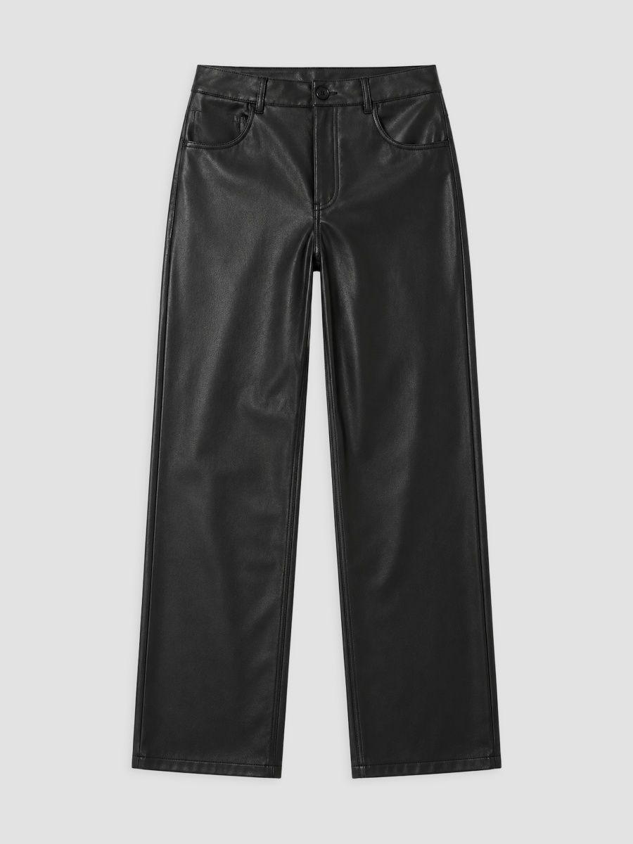 Theme Girl's Girl's Joie Faux Leather Straight-Leg Pants - Black - Size 7