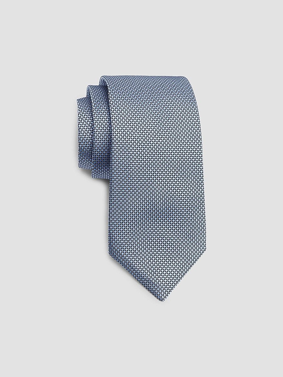 Isaia Men's Geometric Silk Tie - Light Blue
