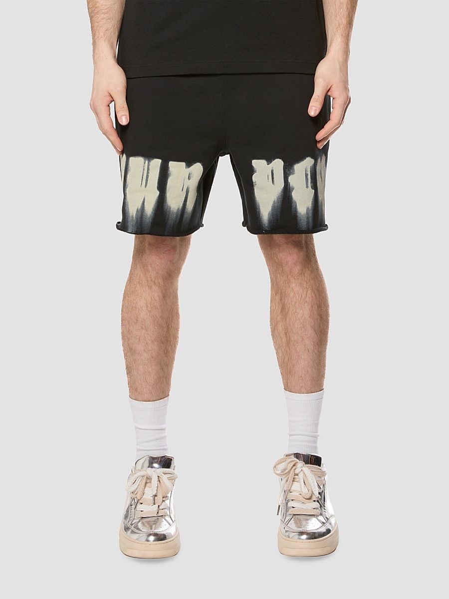 Men's Cotton Fleece Logo Shorts - Black - Size Small