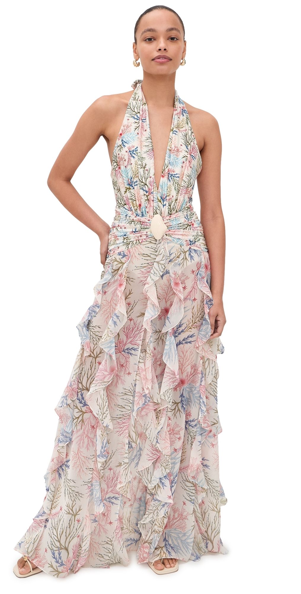 PatBO Seaweed Plunge Beach Dress Off White M