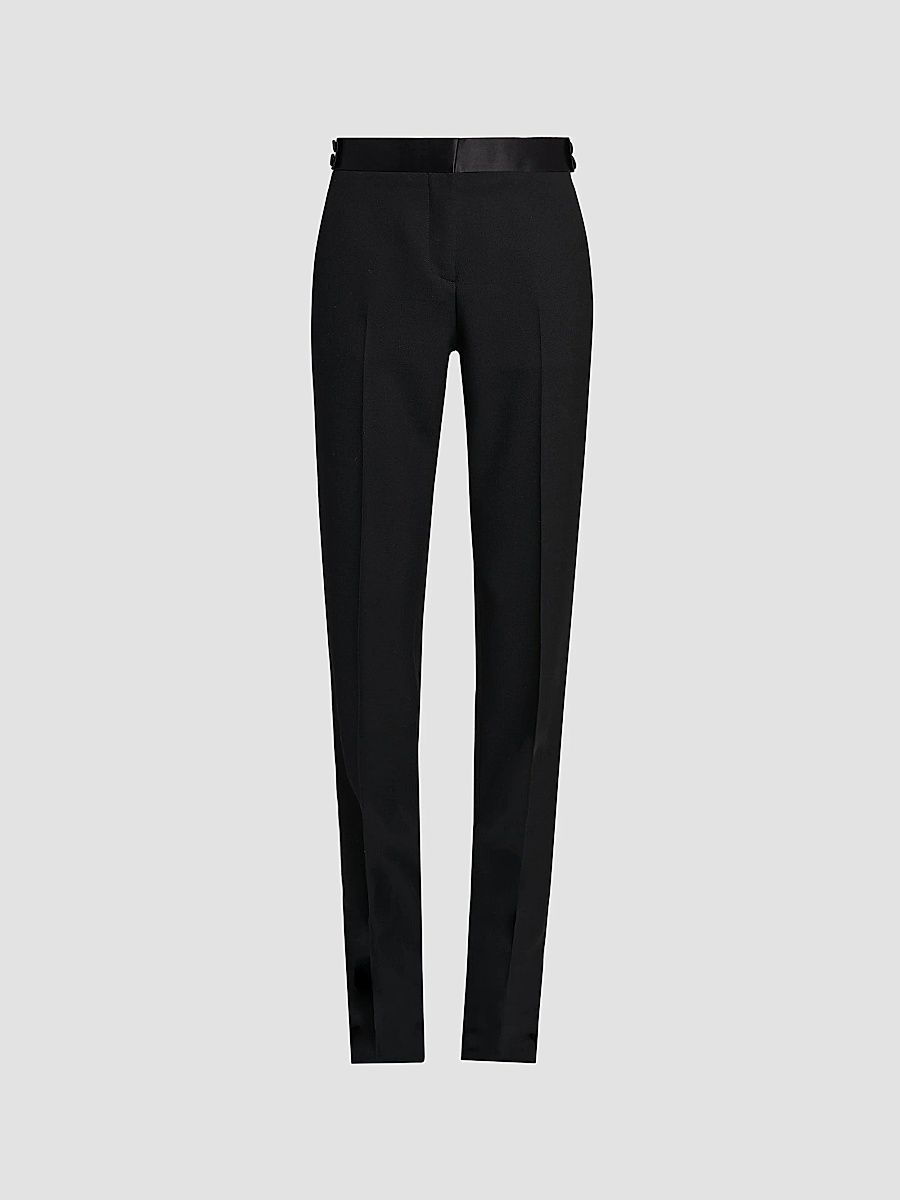 TOM FORD Women's Wool Straight-Leg Pants - Black - Size 12