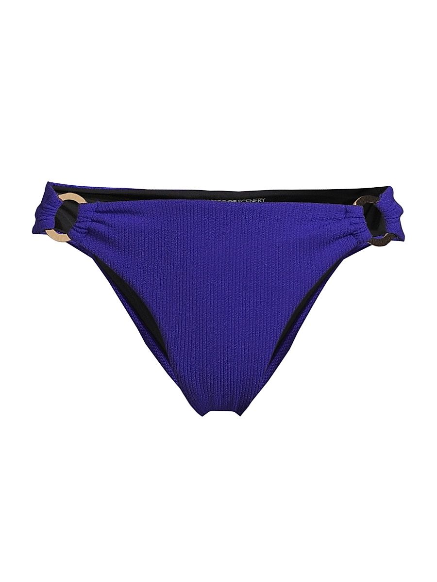 Women's Ring Trim Bikini Bottom - Iris Texture - Size Small