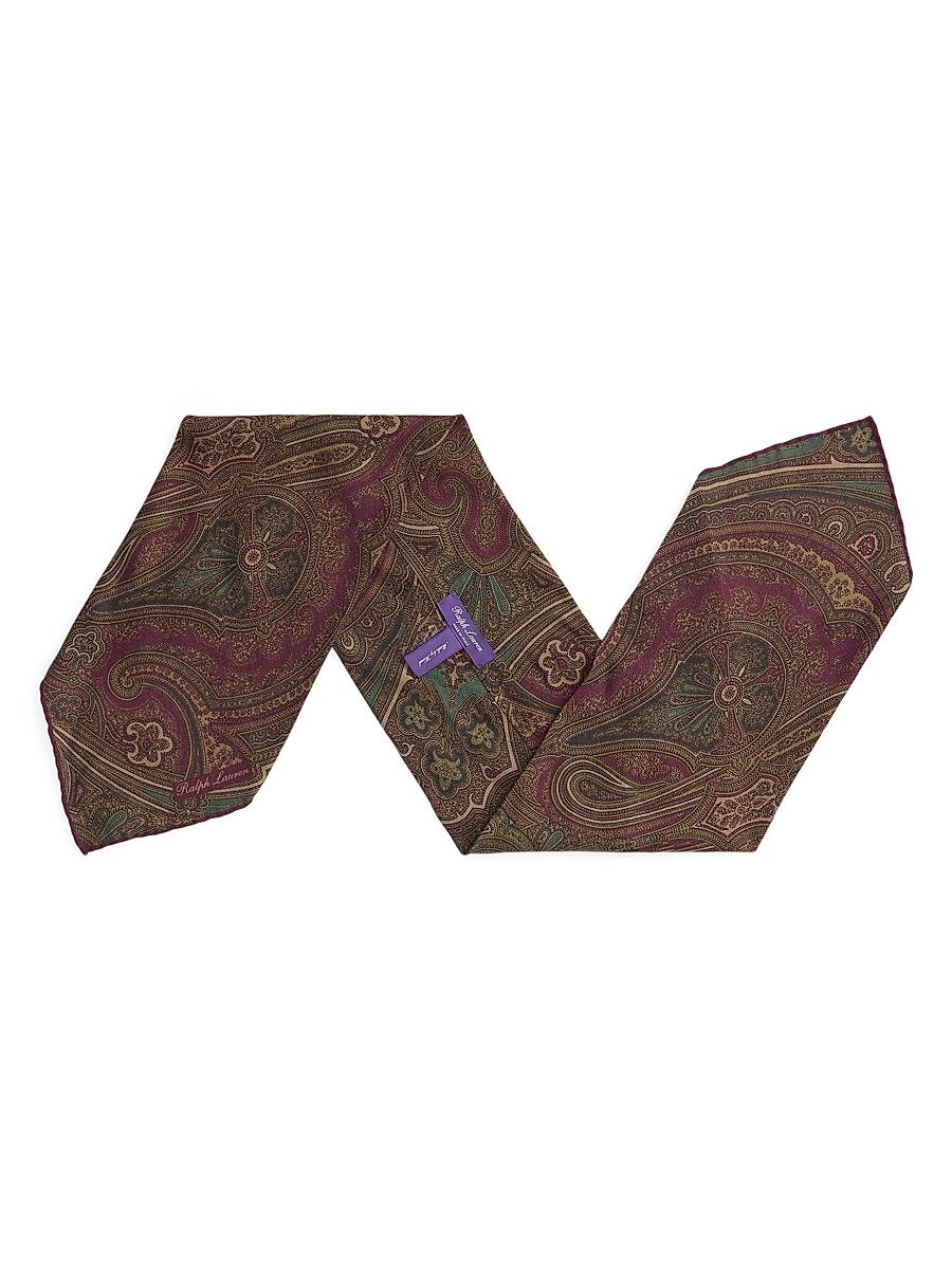 Men's Paisley Silk Neckerchief - Wine