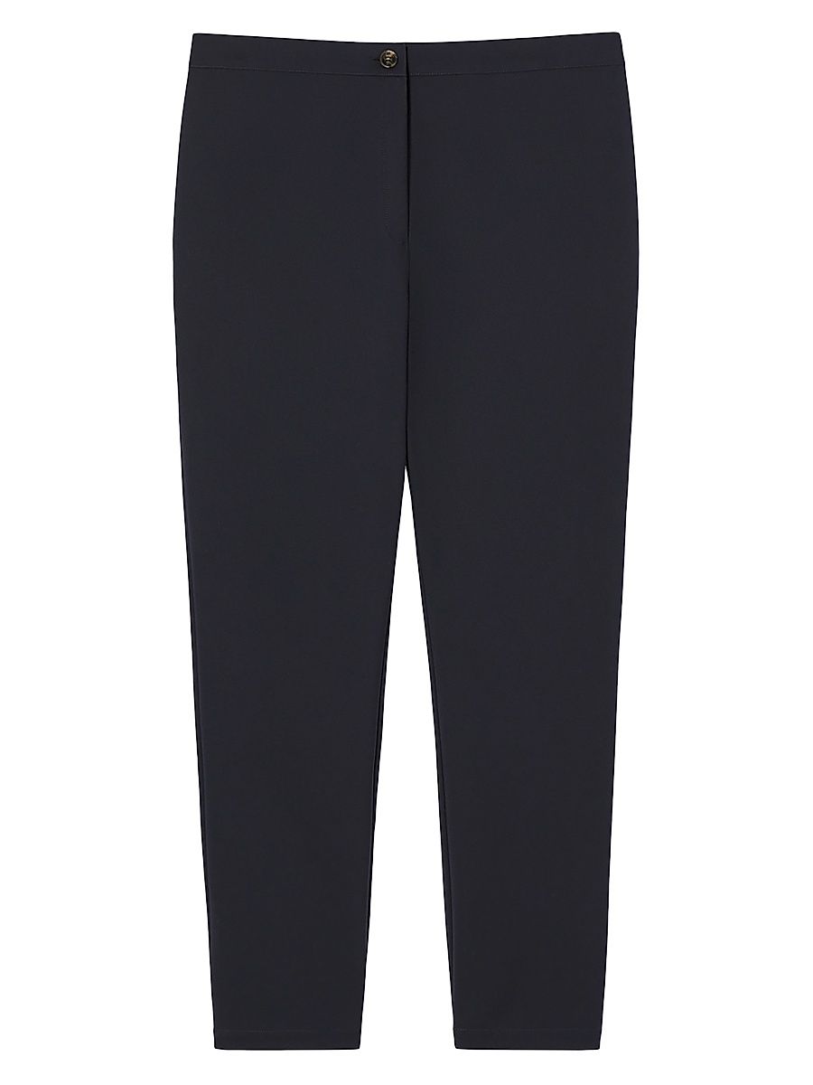 Women's Slim Fit Cotton Canvas Trousers - Midnightblue - Size 16