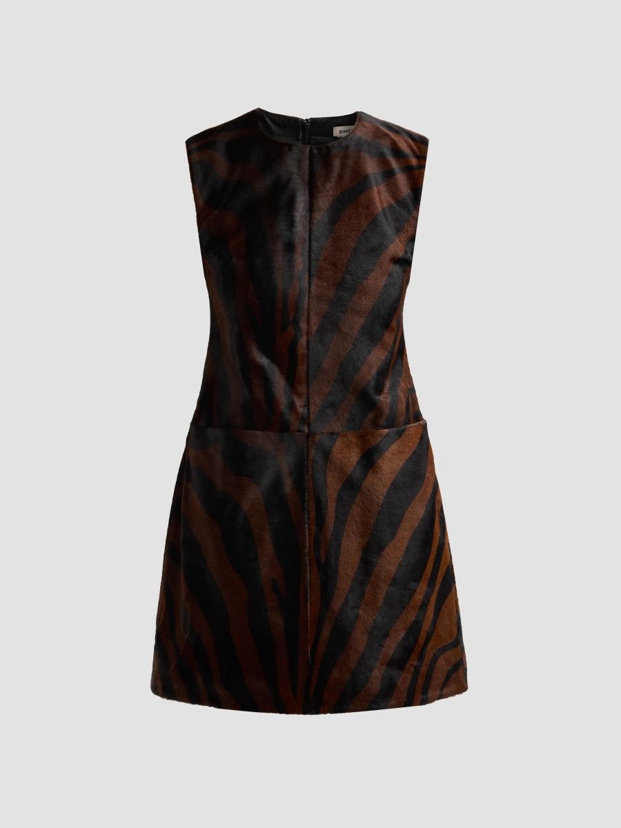 SIMKHAI Women's Sonoma Zebra Calfhair Mini Dress - Zebra - Size 10