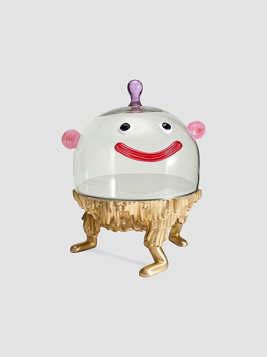 Haas Niki Glass & 24K Gold Large Cake Stand