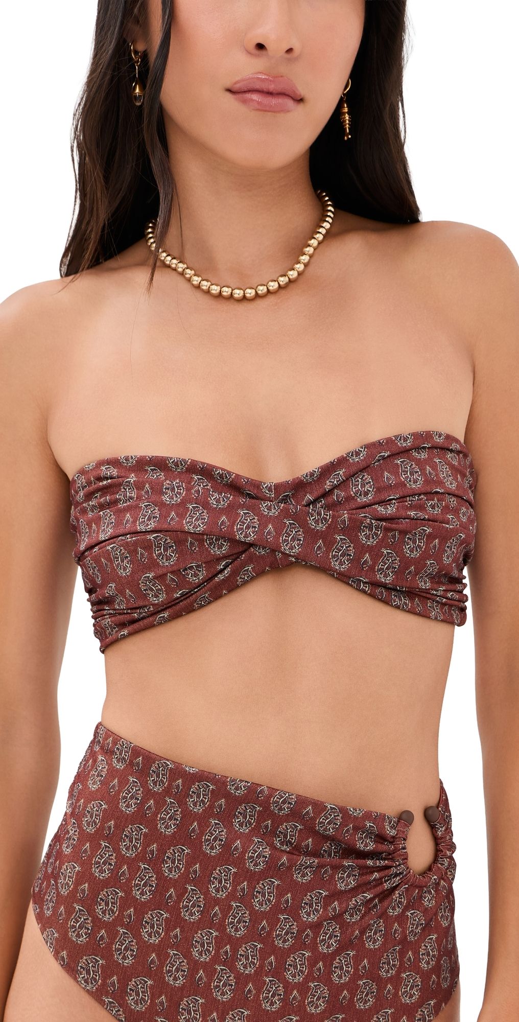 Johanna Ortiz Shimmering Sea Sprite Bikini Top Light Ochre L