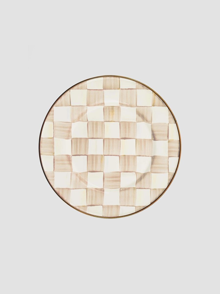 MacKenzie-Childs Mocha Check Salad Plate
