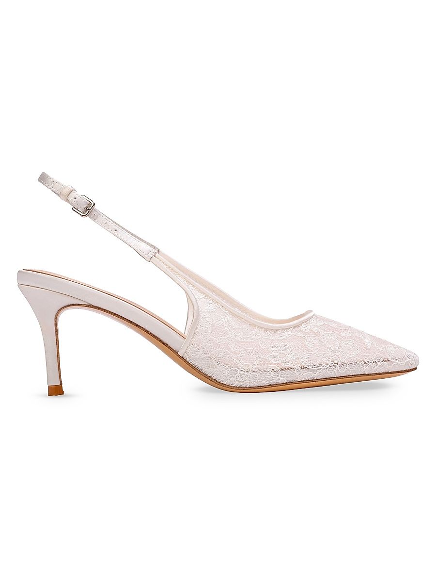 Women's Maisie 70MM Pumps - White Lace - Size 12