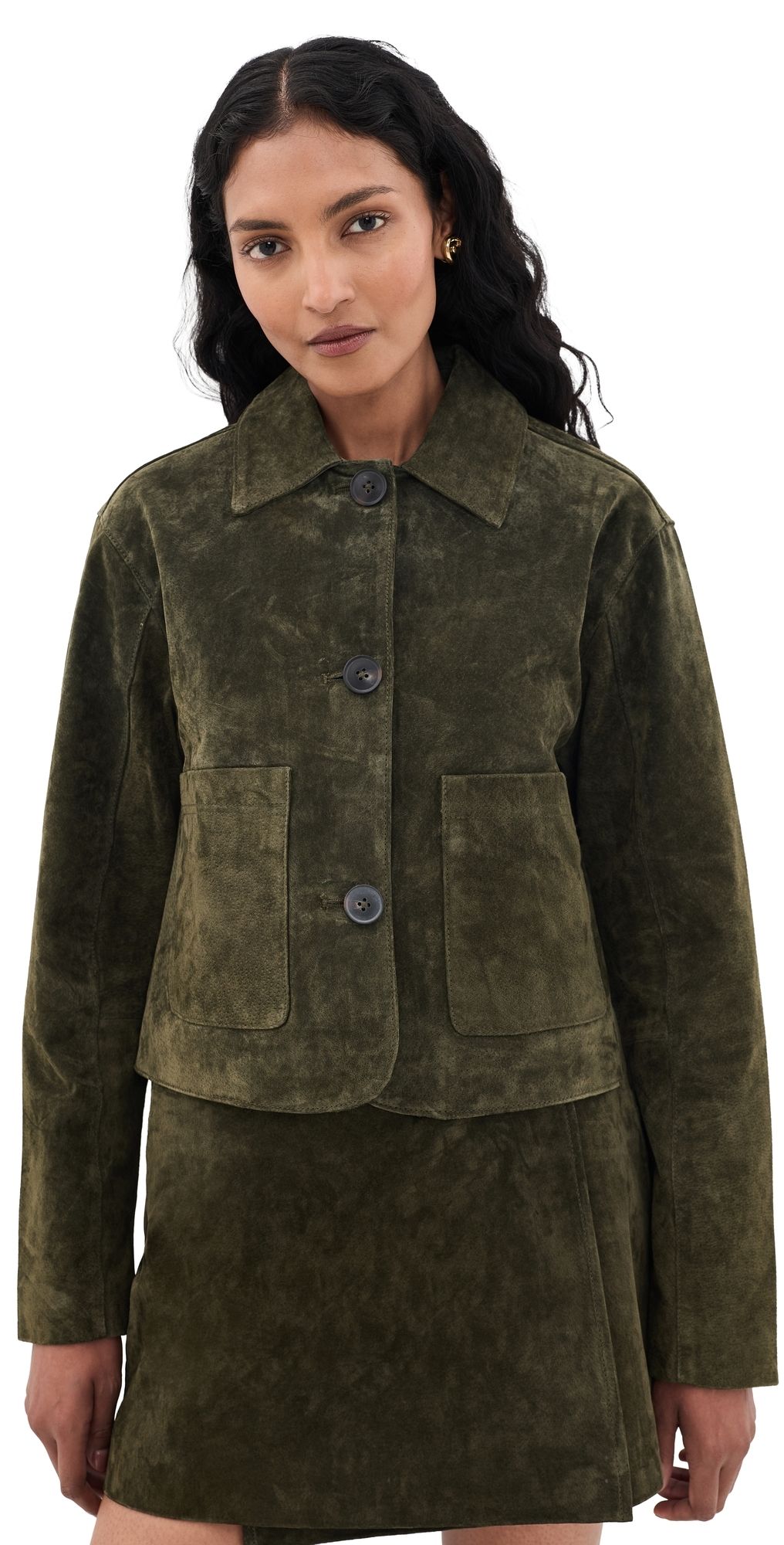 BLANKNYC Suede Jacket Spicy Herbs L