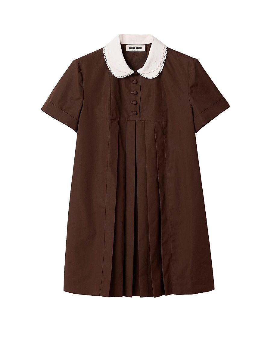 Women's Poplin Dress - Brown - Size 4