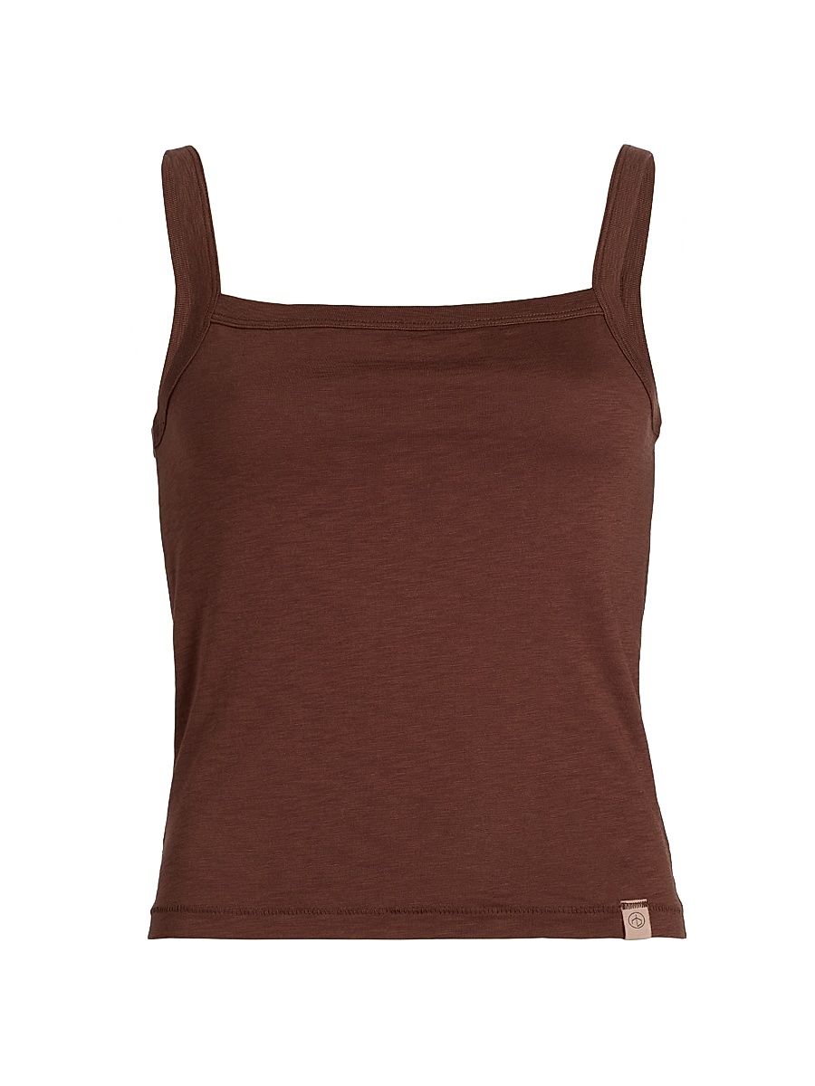 Women's The Slub Square Neck Tank - Warm Brown - Size XL