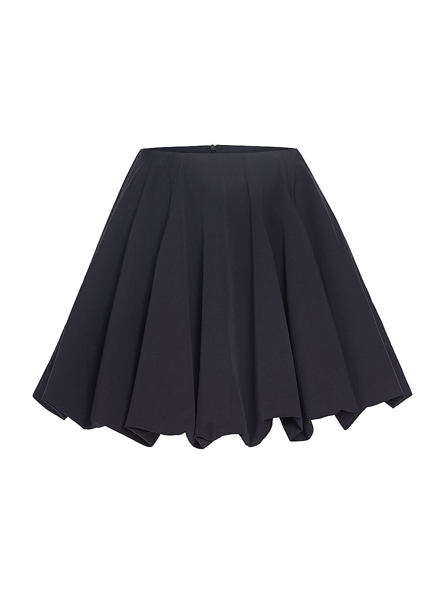 Women's Julia Pleated Cotton Poplin Miniskirt - Midnight - Size 12