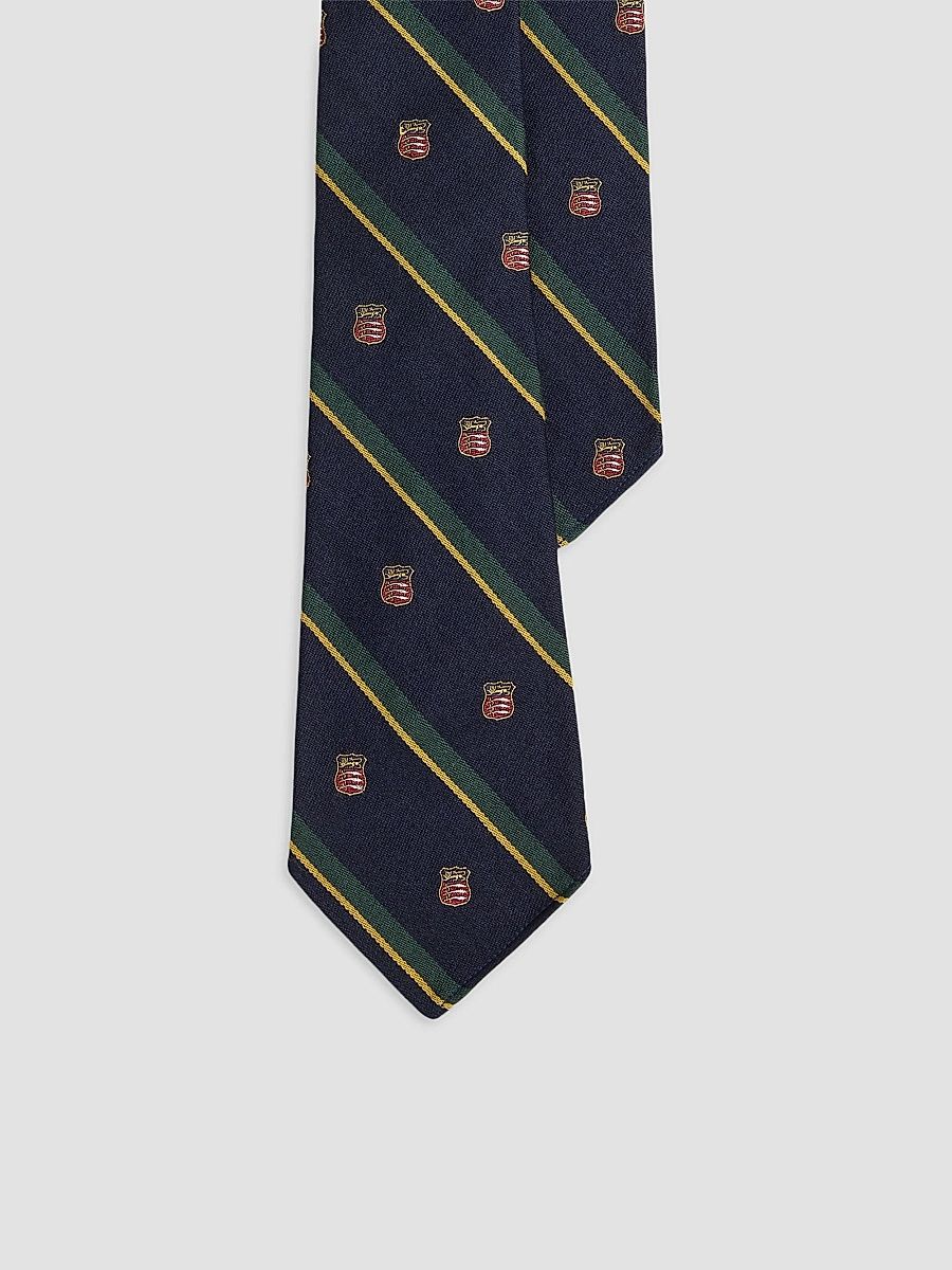 Polo Ralph Lauren Men's Vintage-Inspired Striped Wool-Silk Club Tie - Navy