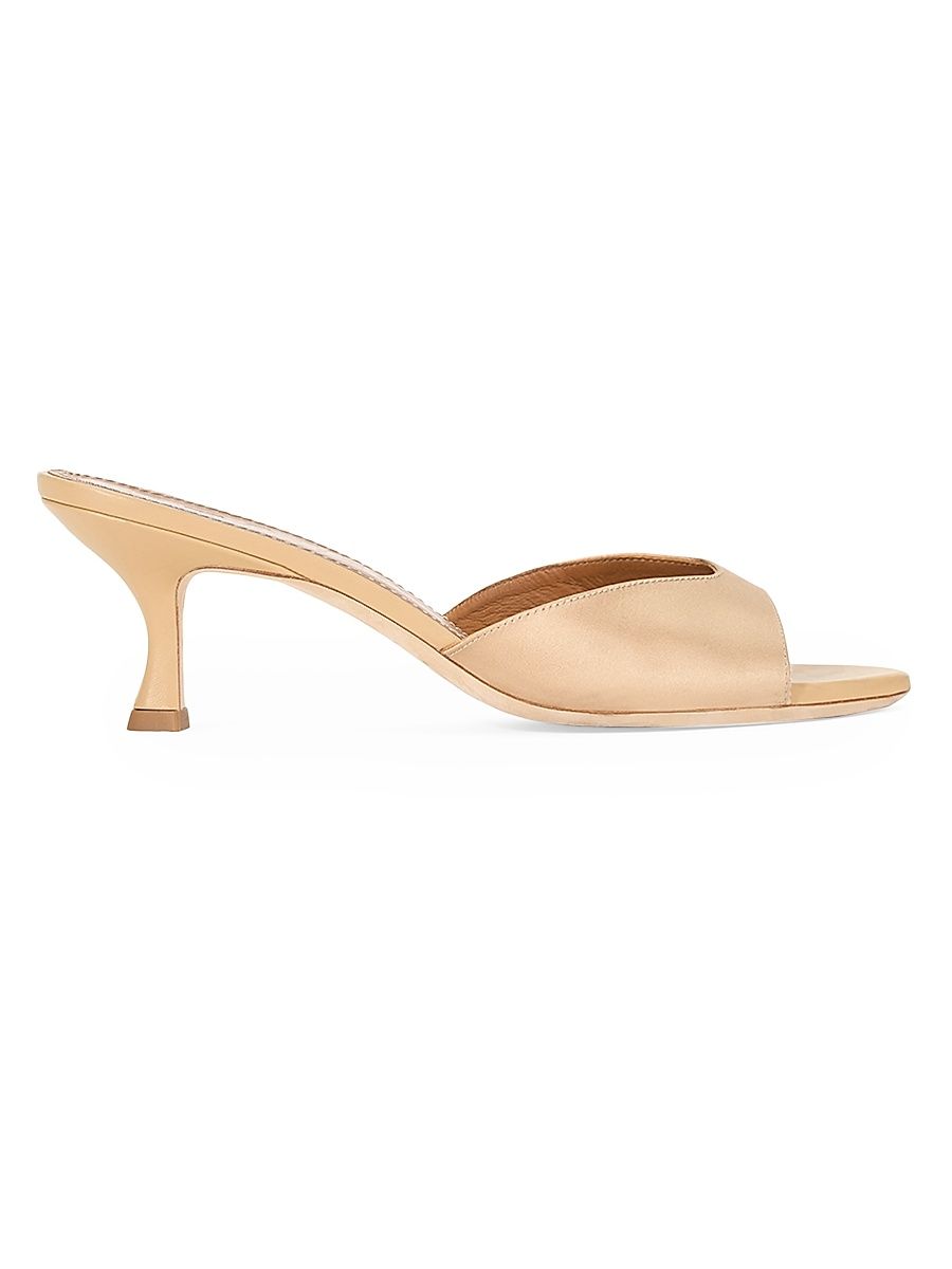 Women's Brigitte 55MM Satin Mules - Camel - Size 9