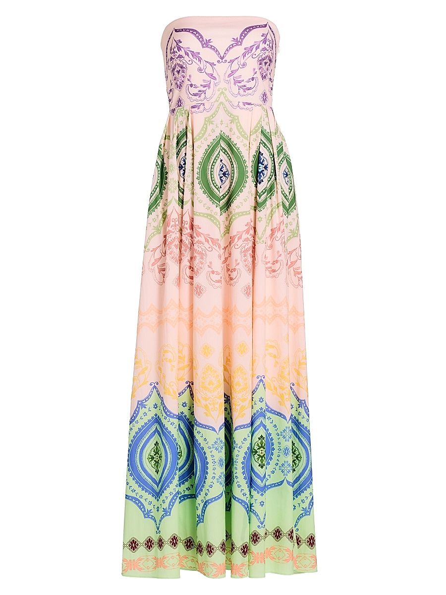 Women's Maddie Printed A-Line Maxi Dress - Rainbow Ceramic - Size XS