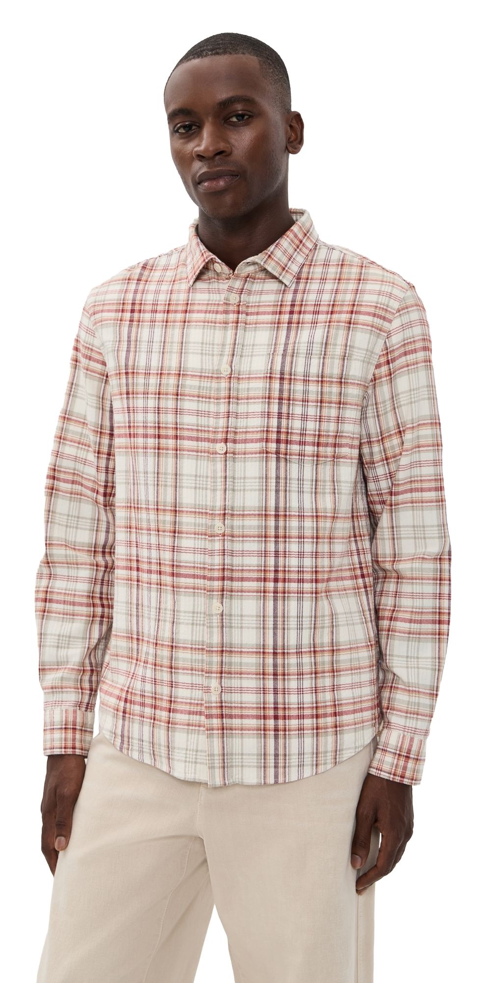 Wax London Shelley Seersucker Flannel Shirt Rust/Multi S