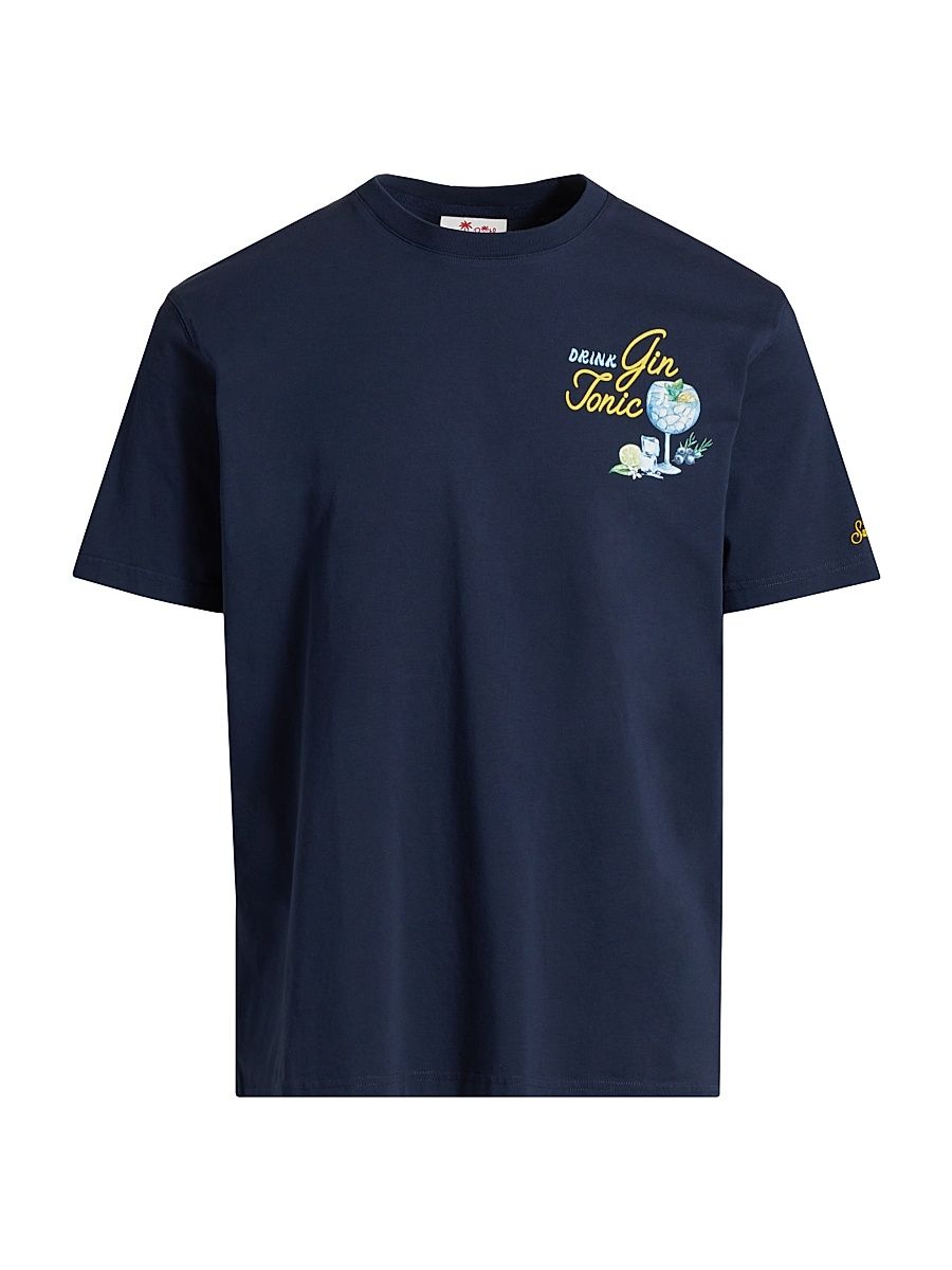 Men's Drink Gin Tonic Cotton Crewneck T-Shirt - Drink Gin - Size XL