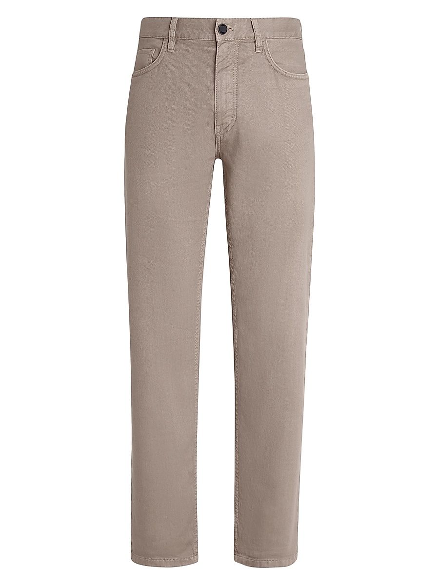 Men's Stretch Cotton and Linen Roccia Jeans - Light Taupe - Size 38