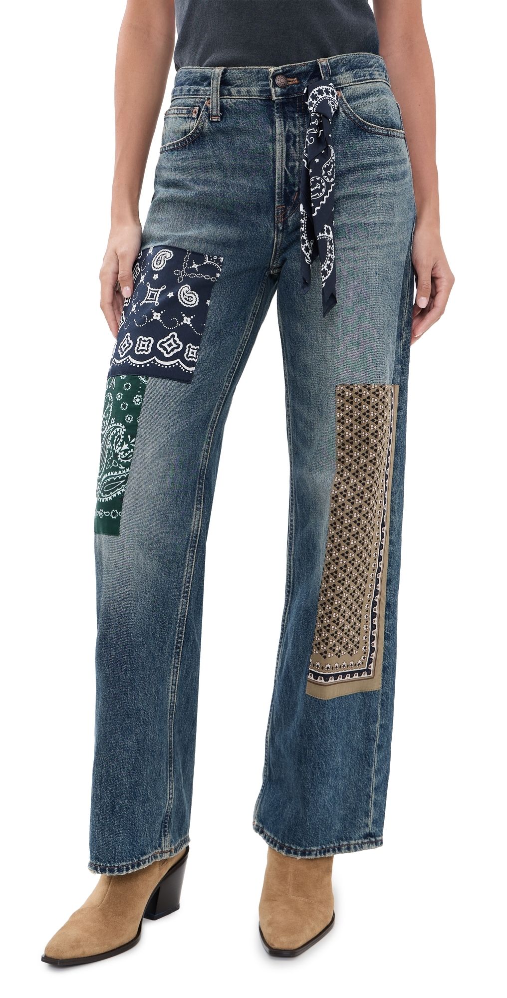 Madewell Low-Slung Baggy Patchwork Jeans Mizuma Wash 29