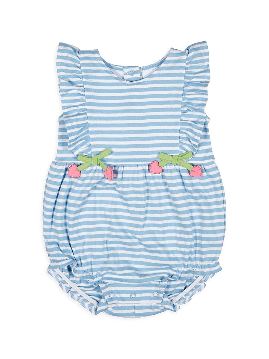 Baby Girl's Striped Cotton-Blend Romper - Blue - Size 24 Months