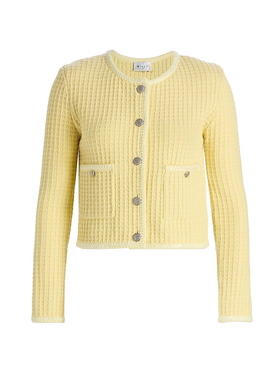 Women's Sade Textured Knit Cardigan - Yellow - Size XL