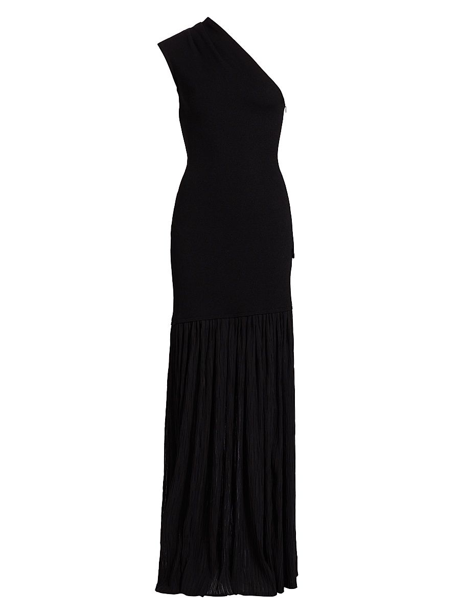 Women's Cora Pleated Crepe Chiffon Dress - Black - Size 6