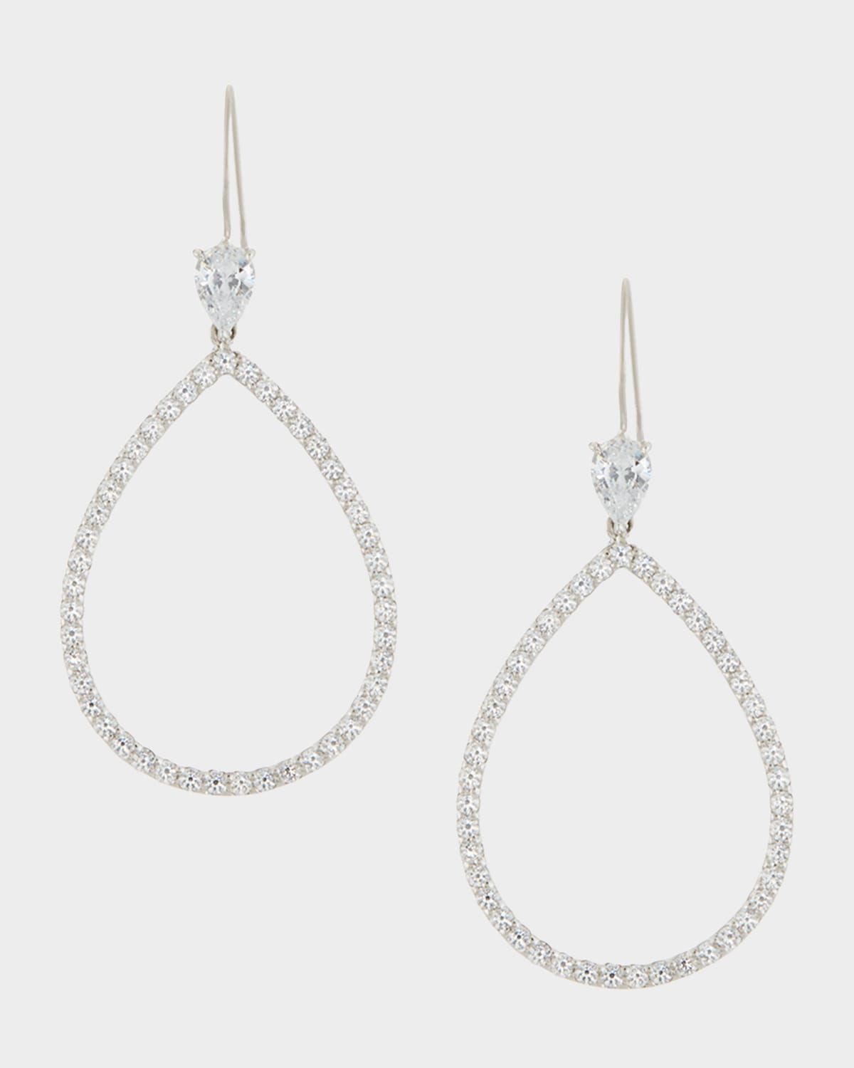 Open CZ Crystal Teardrop Earrings