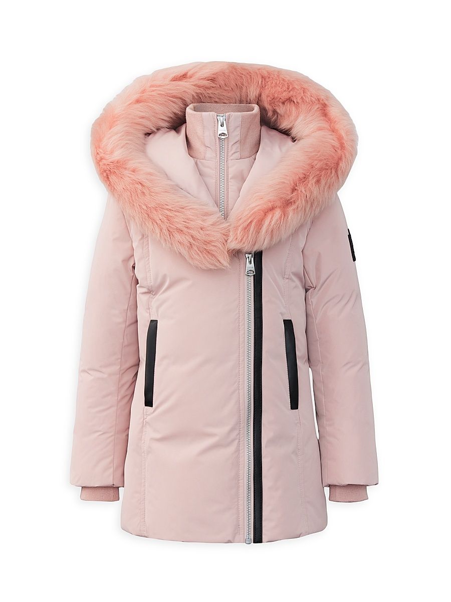 Little Girl's & Girl's Leelee Long Down Parka - Petal - Size 6