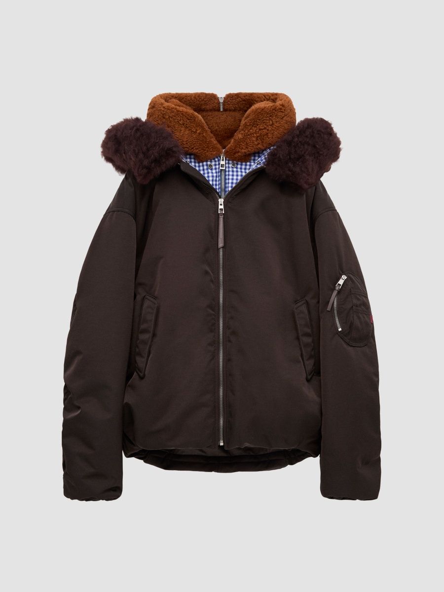 LOEWE Men's Layered Bomber Jacket - Brown - Size 44
