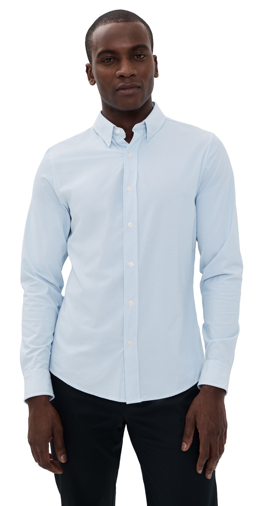Rhone Commuter Shirt Slim Fit Light Blue Wave Geo XL