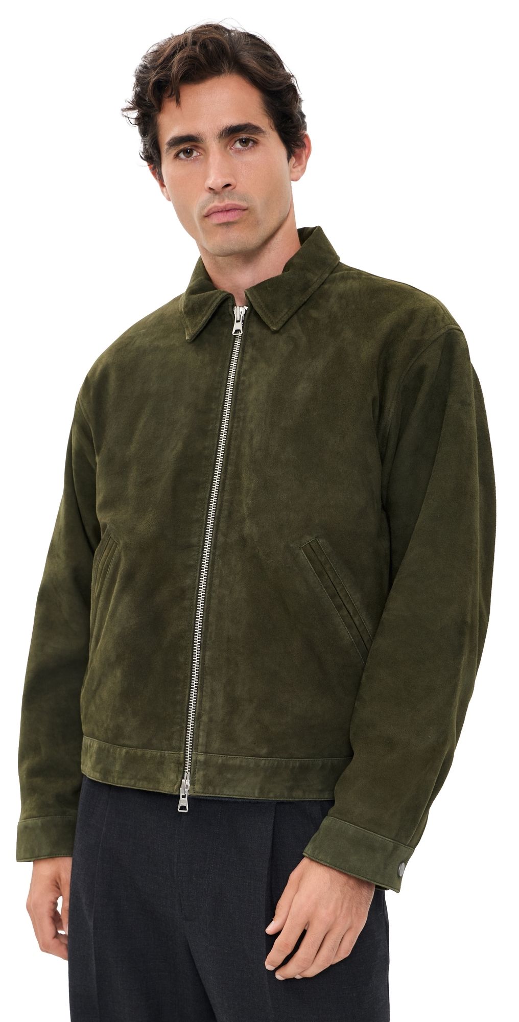 NN07 Petrus Suede Jacket Shadow Moss L