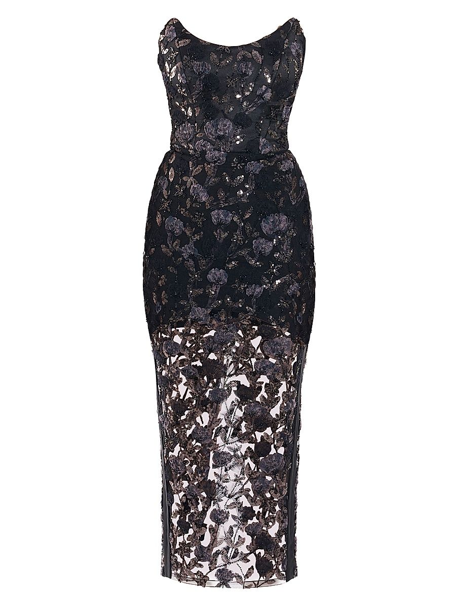 Women's Roses & Their Ashes Cocktail Dress - Black - Size 12