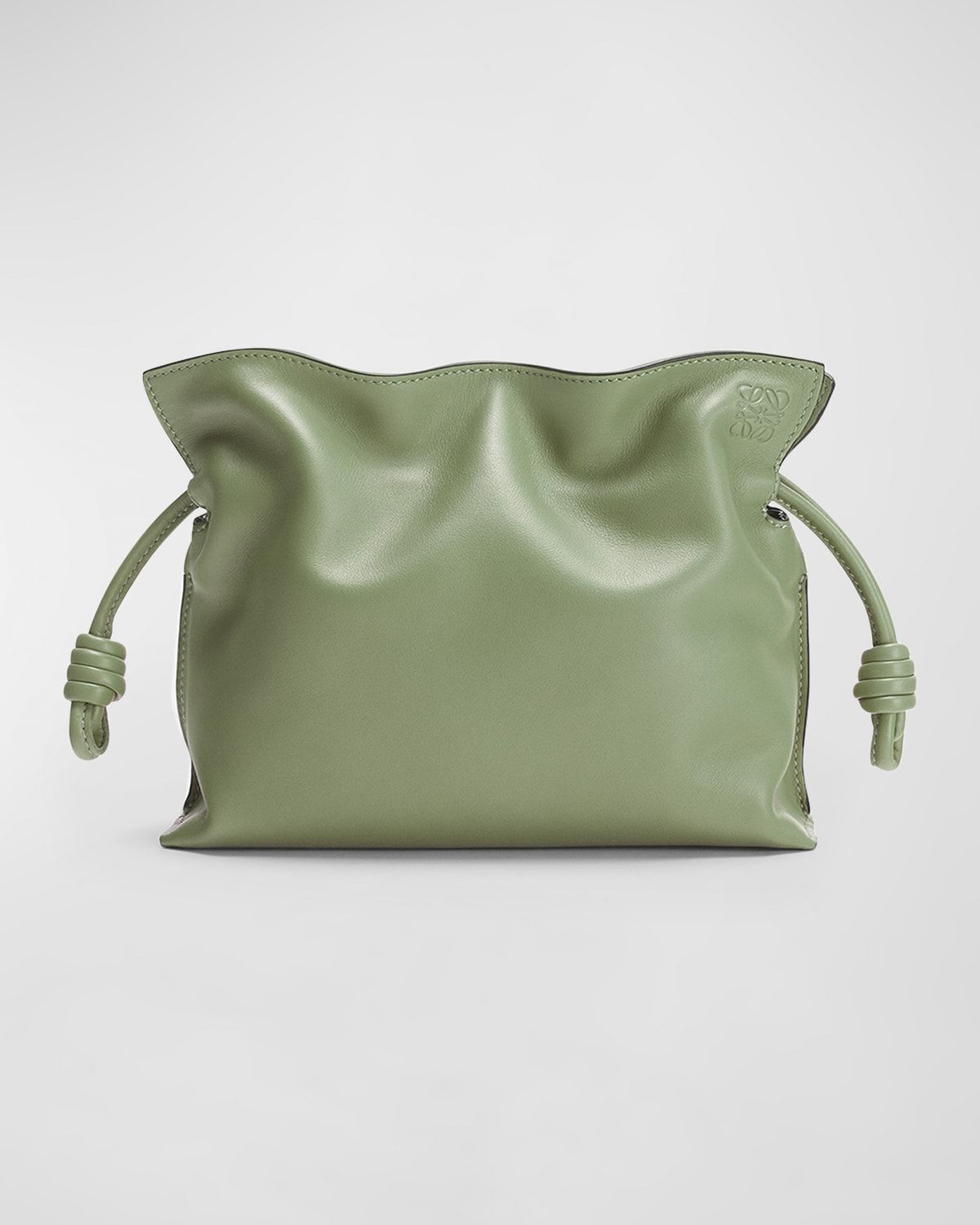 Flamenco Mini Clutch Bag in Napa Leather with Blind Embossed Anagram