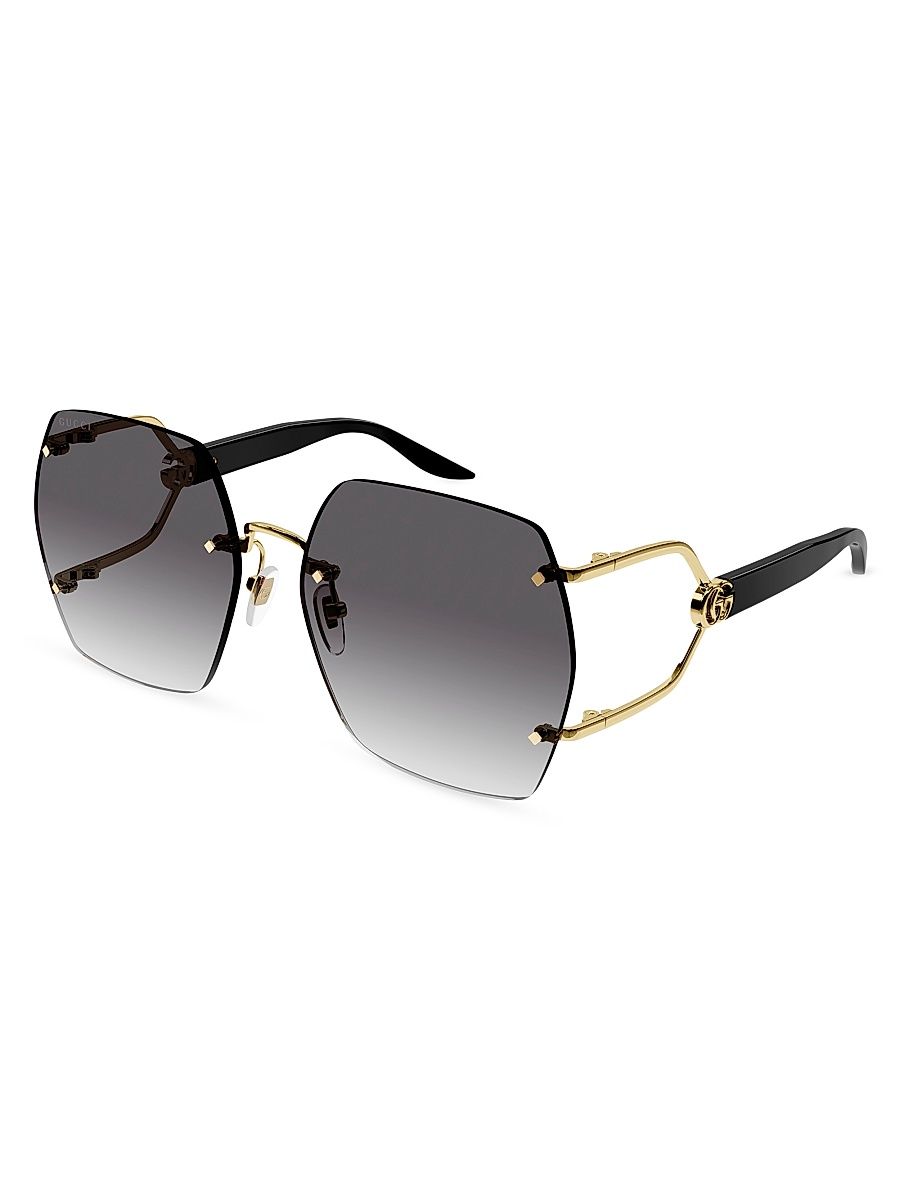 Women's Diapason 62MM Geometric Sunglasses - Gold Black Gradient