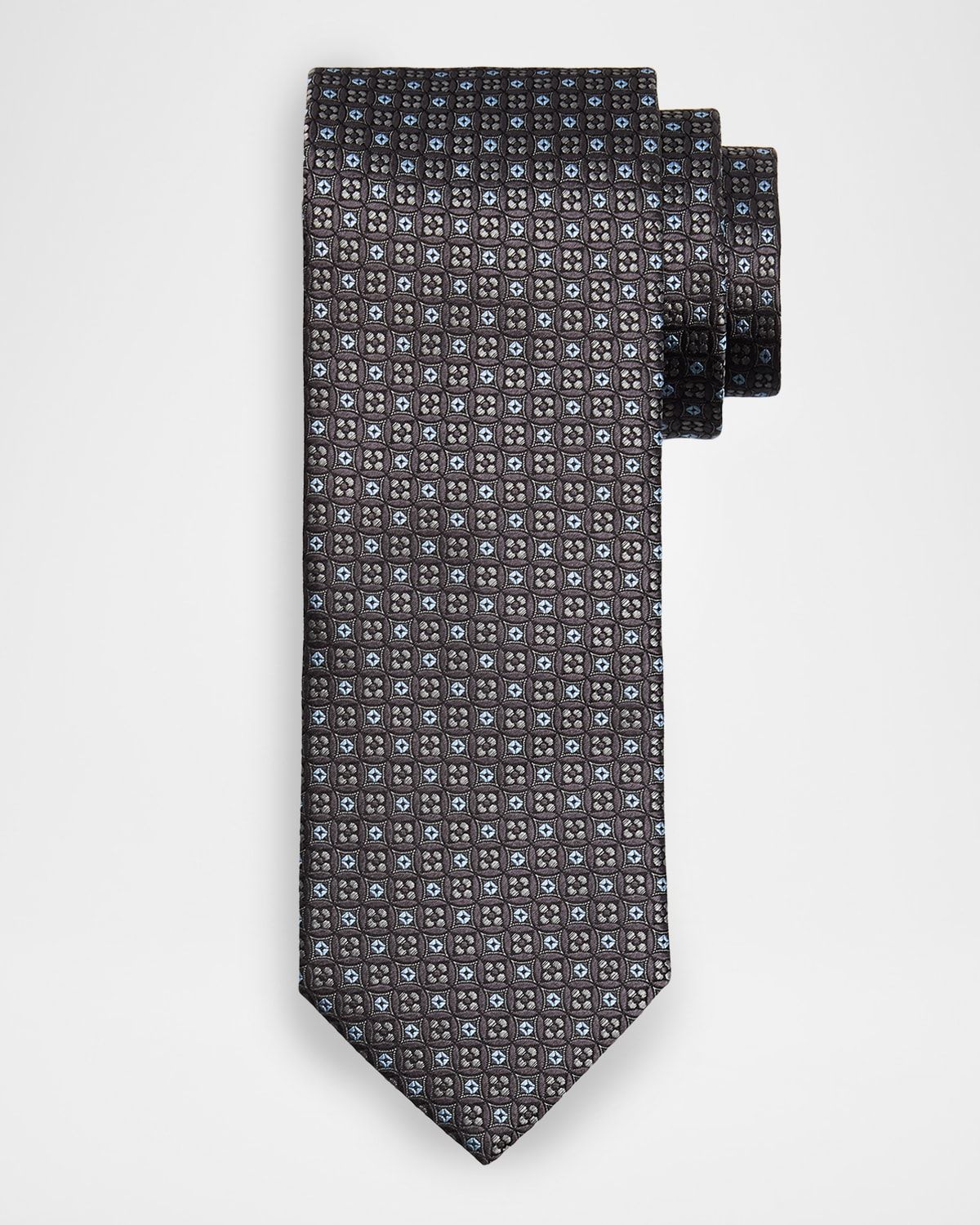 Men & apos;s Round Medallion Silk Jacquard Tie
