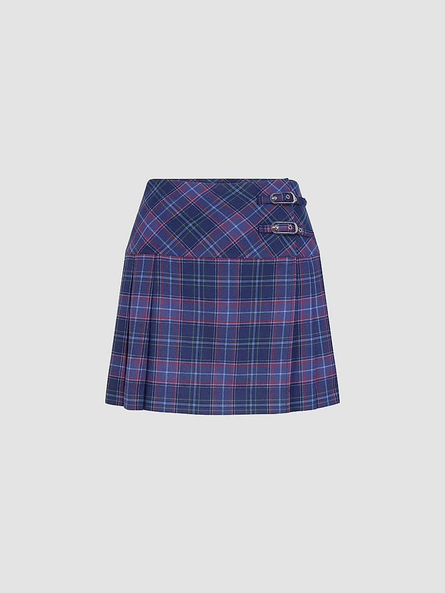 Hill House Home Women's The Inola Skirt - Belgravia Tartan Navy - Size XXXS
