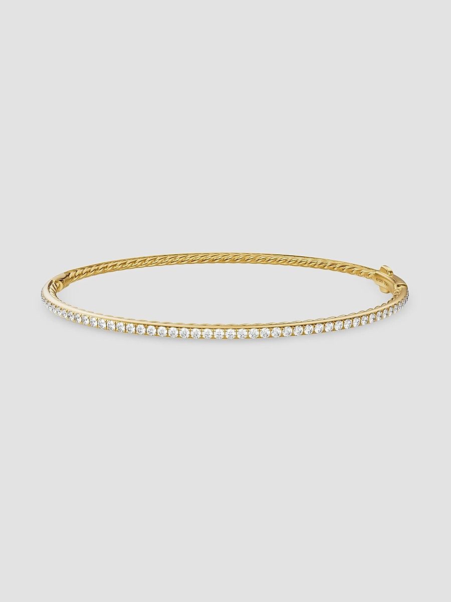 Women's Micro Pavé Bracelet in 18K Yellow Gold - Diamond - Size Medium