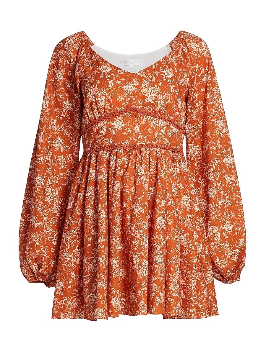 Women's Blakely Floral Mini-Dress - Rust Toile - Size Small