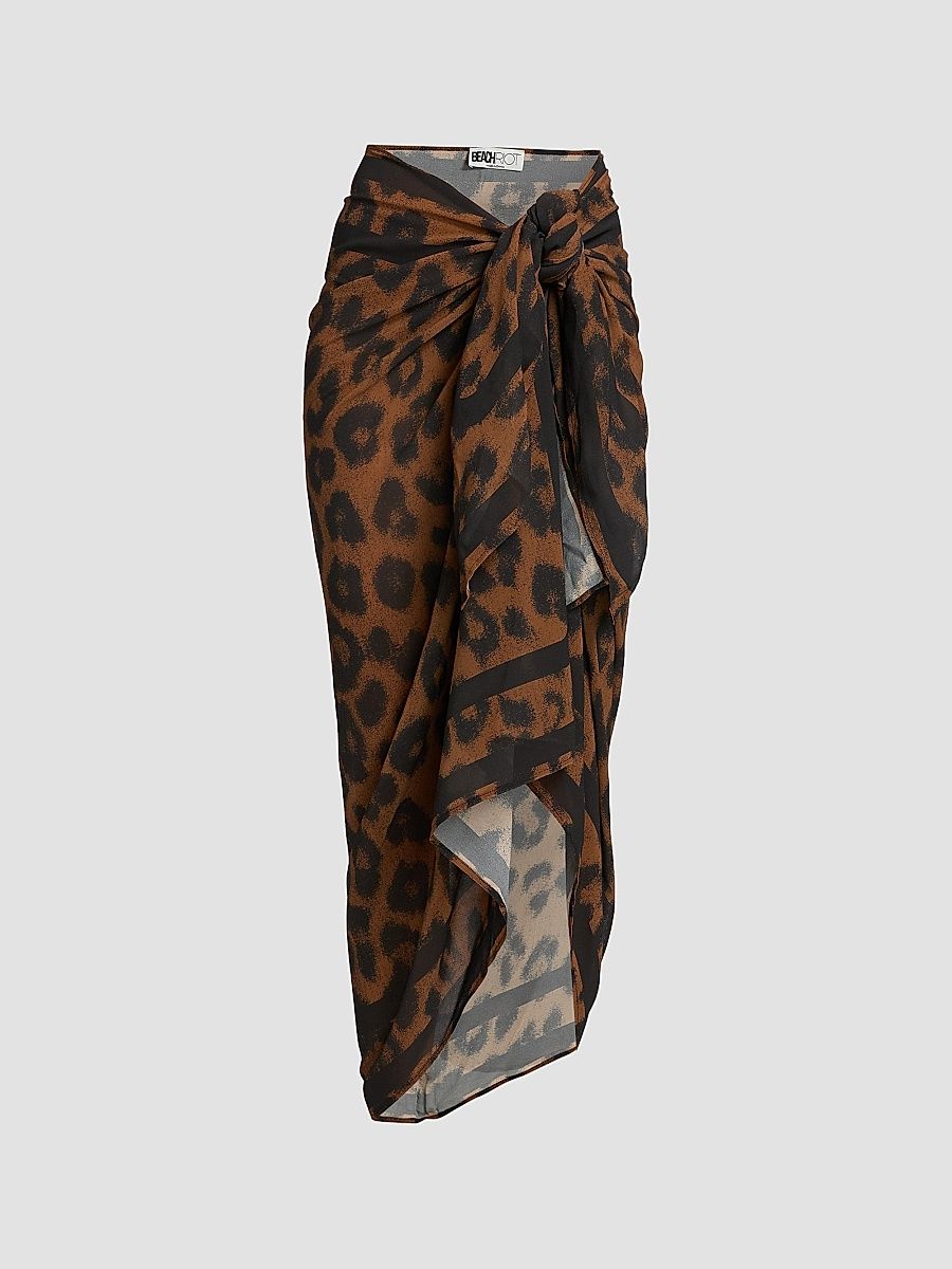 Women's Sunny Leopard-Print Sarong - Caramel Leopard