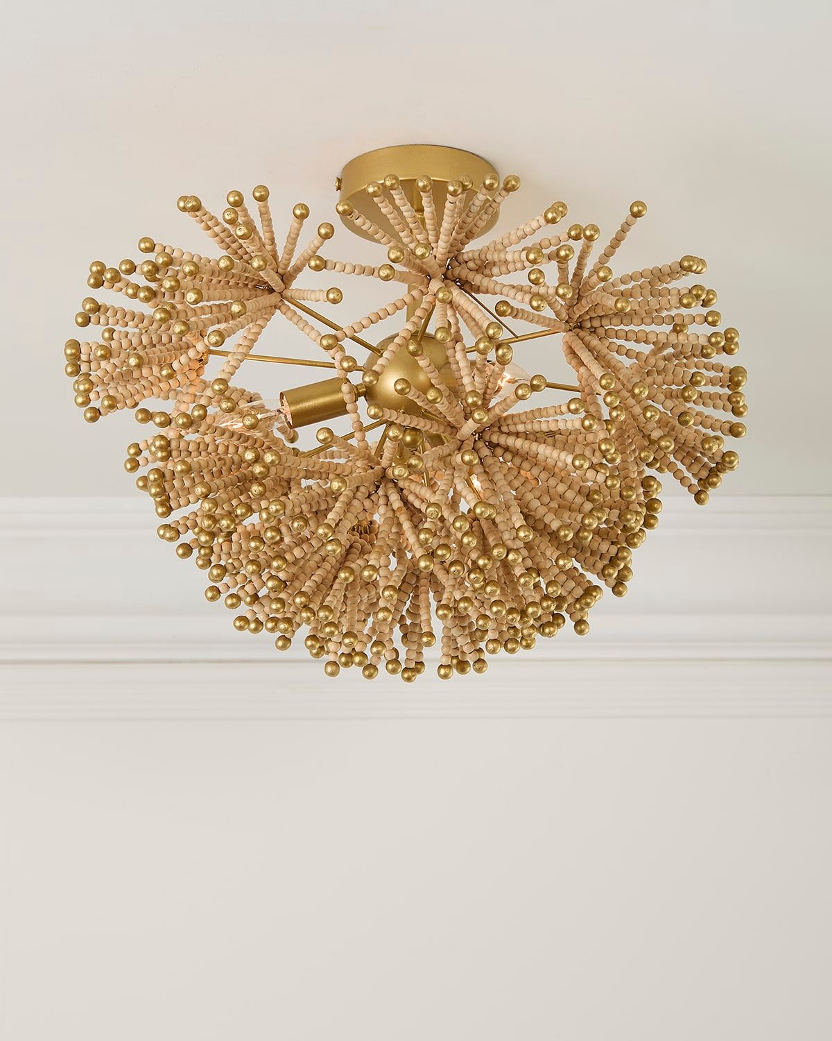 Beaded Flower Burst 3-Light Flush Mount