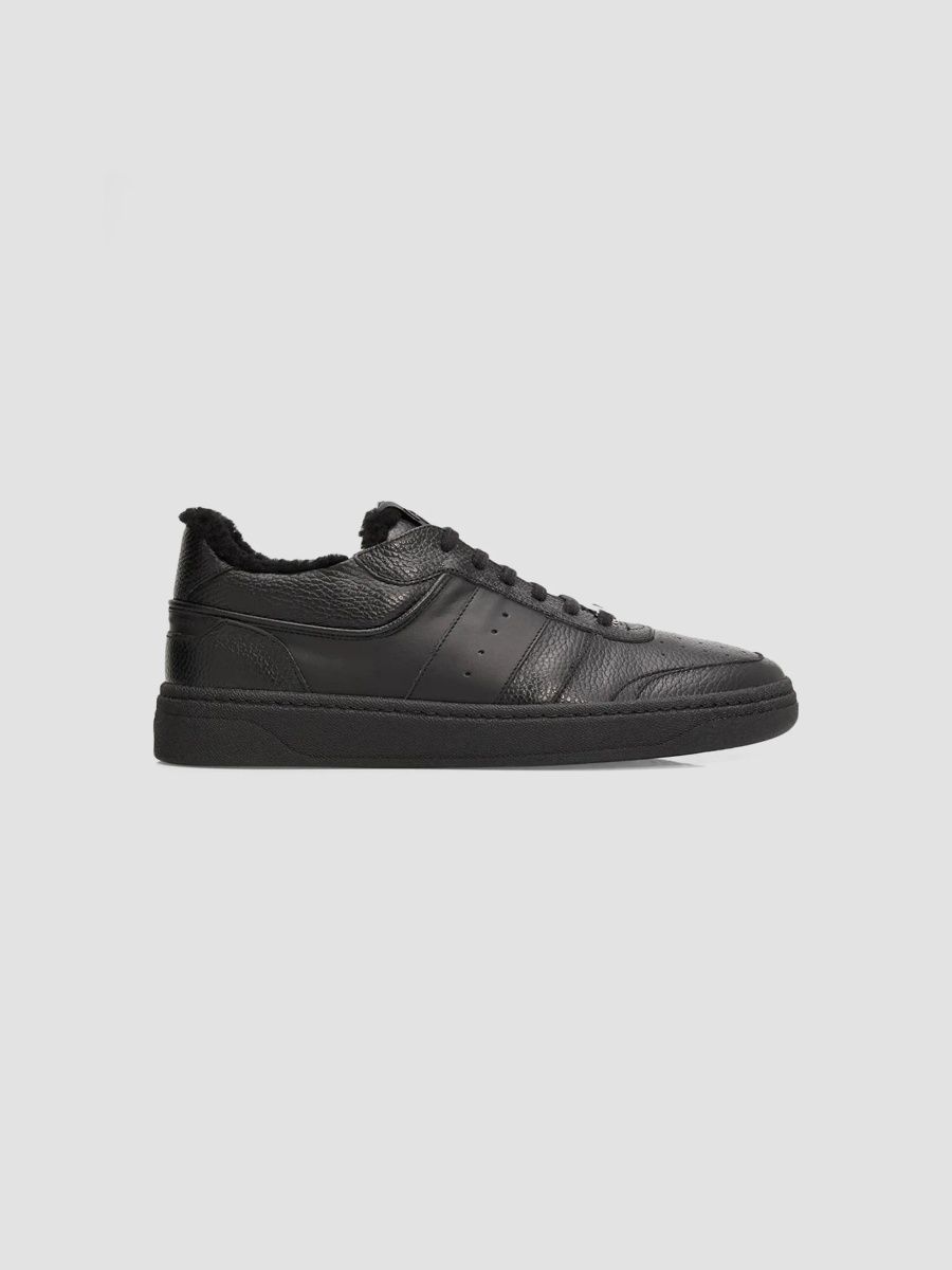 Giuseppe Zanotti Men's Dossy Leather & Shearling Low-Top Sneakers - Nero Curly Nero - Size 13