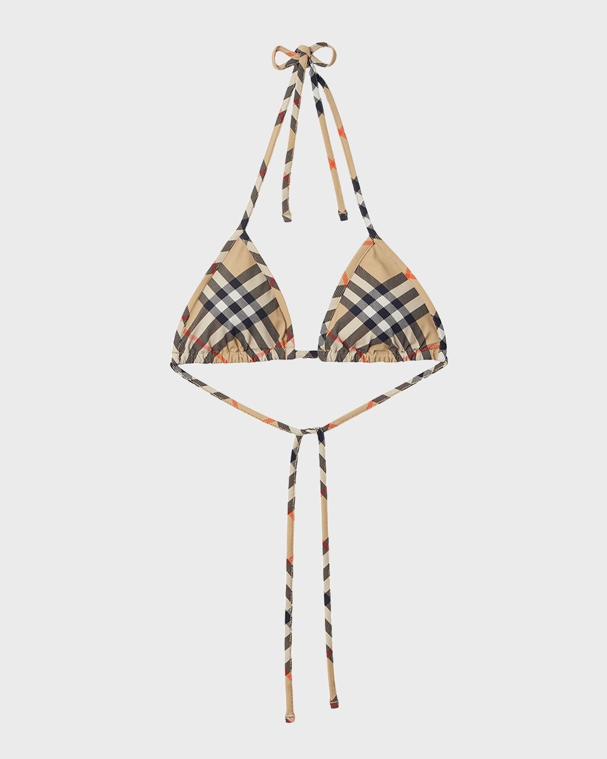 Signature Check Triangle Bikini Top