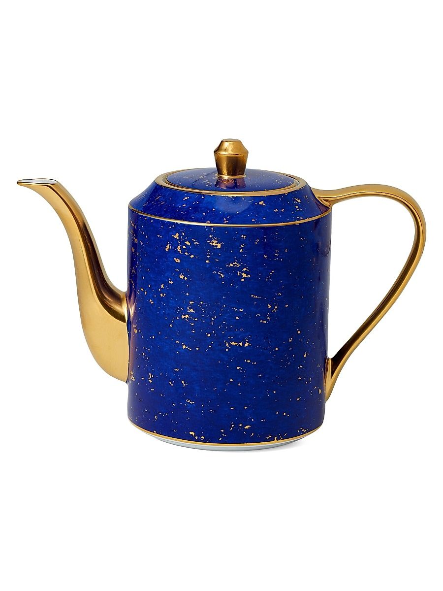 Lapis 24K Gold & Porcelain Teapot