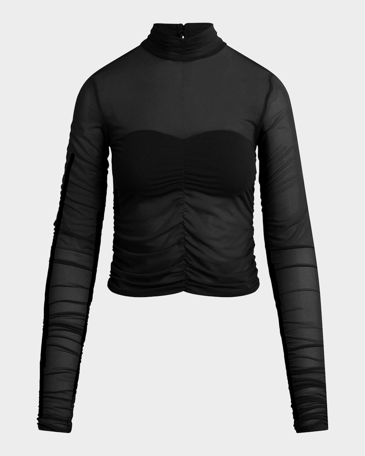 The Love Language Ruched Mesh Top